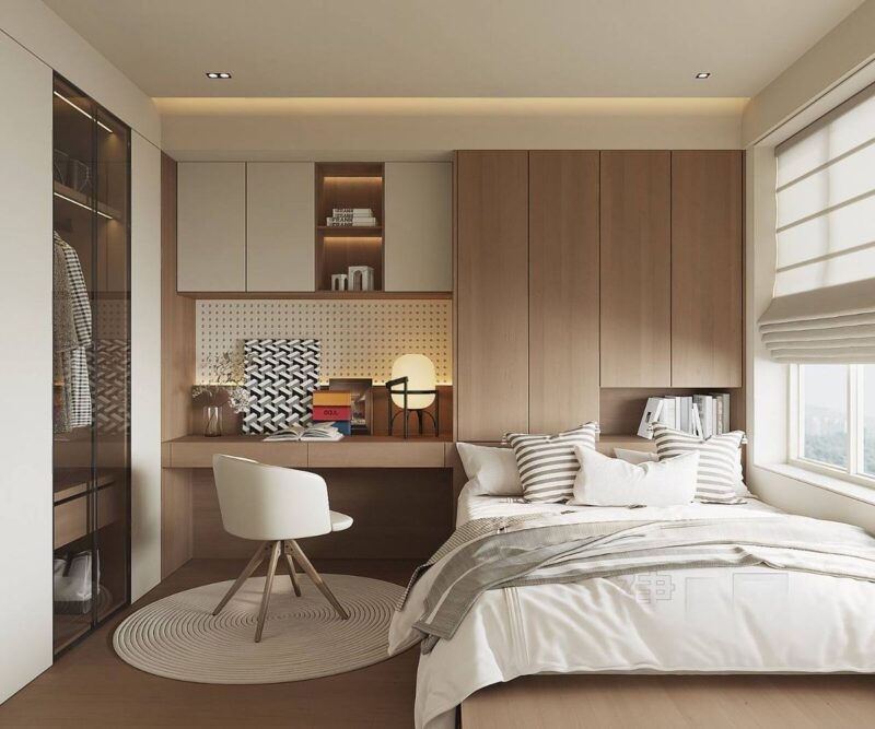 Cách bố trí phòng ngủ 6m2 hợp lý, công năng Phòng ngủ 6m2