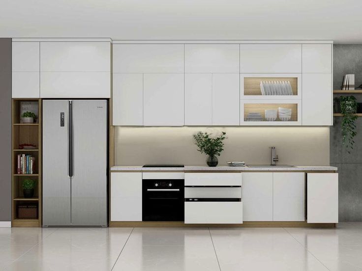 Cách bố trí các phụ kiện tủ bếp thông minh, đầy đủ công năng Tủ bếp chữ I