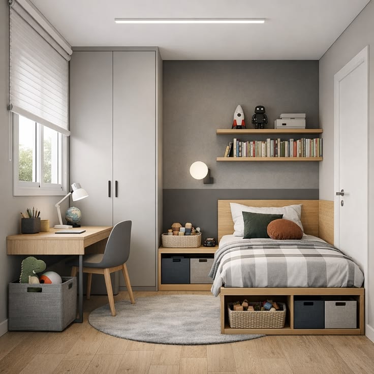 Cách bố trí phòng ngủ nhỏ 5m2 đầy đủ công năng Phòng ngủ nhỏ 5m2