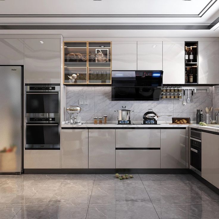 Tủ bếp nhôm kính