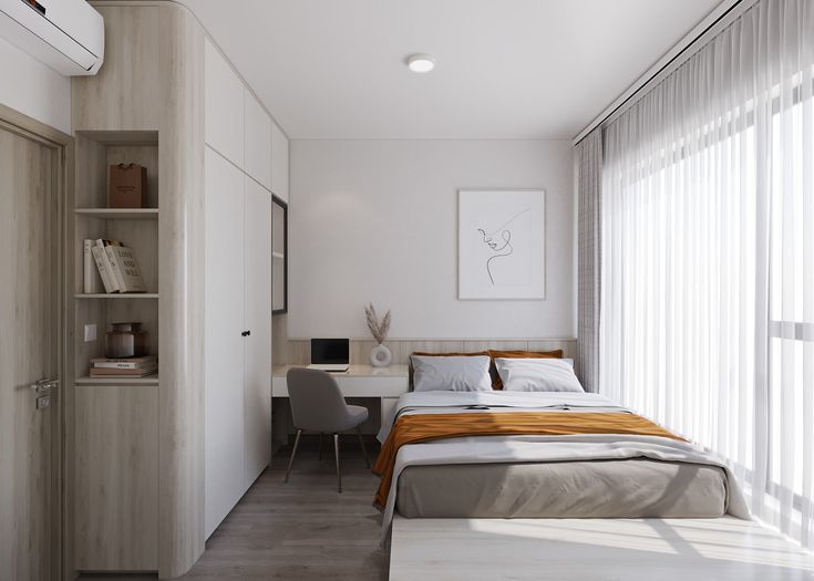 Cách bố trí phòng ngủ 6m2 hợp lý, công năng Phòng ngủ 6m2