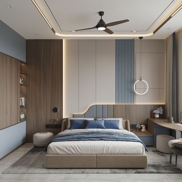 Cách bố trí phòng ngủ 25m2 hiện đại, ấn tượng và đầy đủ công năng Phòng ngủ 25m2