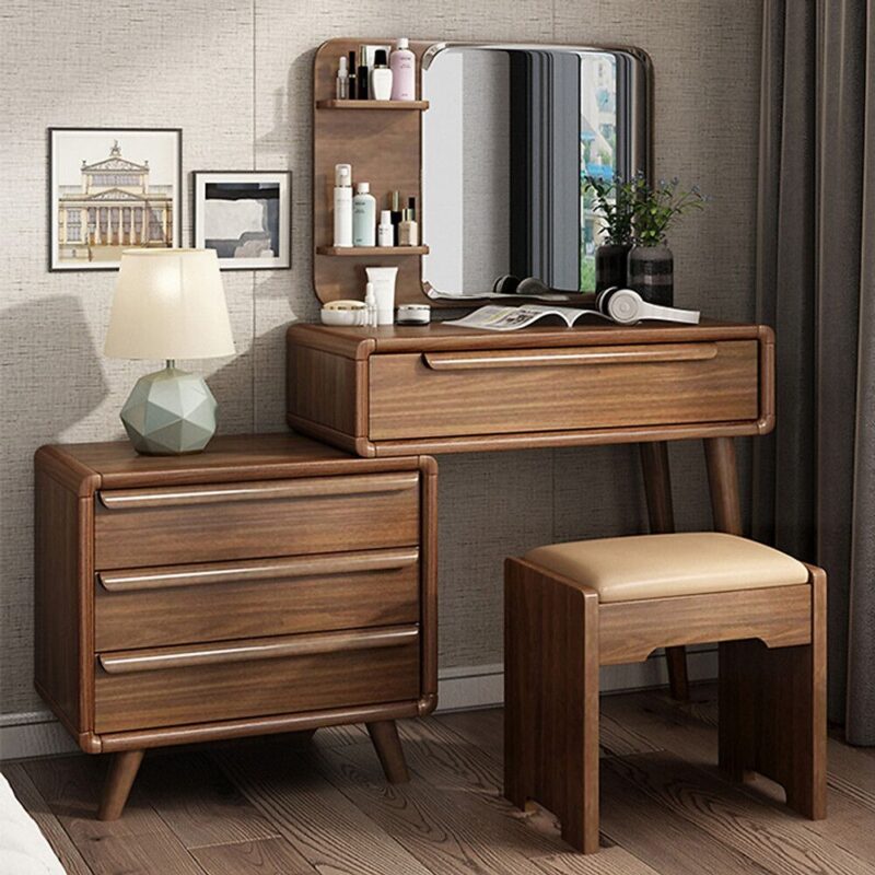 Tổng hợp các mẫu bàn trang điểm gỗ óc chó đẹp nhất Bàn trang điểm gỗ óc chó