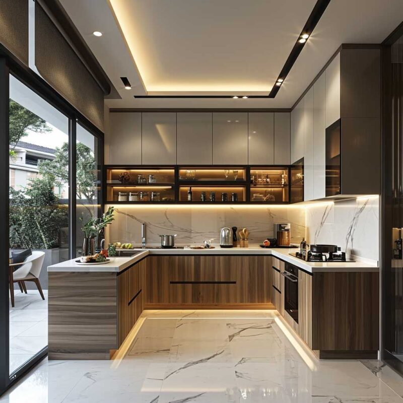 Cách bố trí tủ bếp chữ U tiết kiệm diện tích và đầy đủ công năng Tủ bếp chữ U