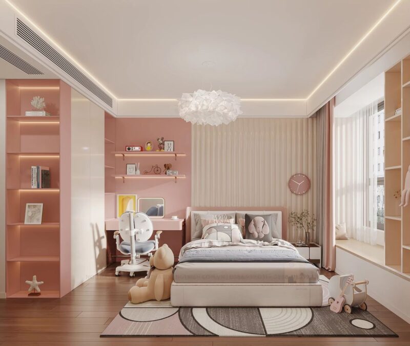 15 mẫu phòng ngủ màu hồng hot nhất hiện nay Phòng ngủ màu hồng