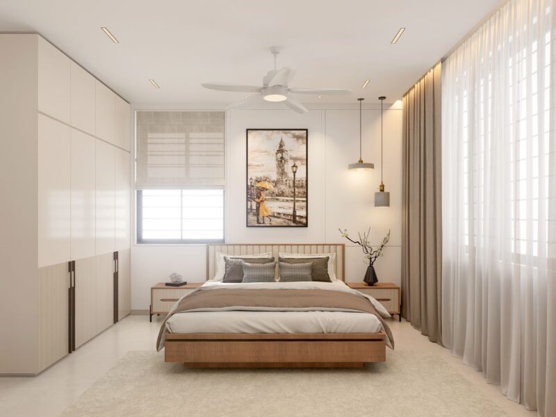 Cách bố trí phòng ngủ 12m2 hiện đại và đầy đủ công năng Phòng ngủ 12m2