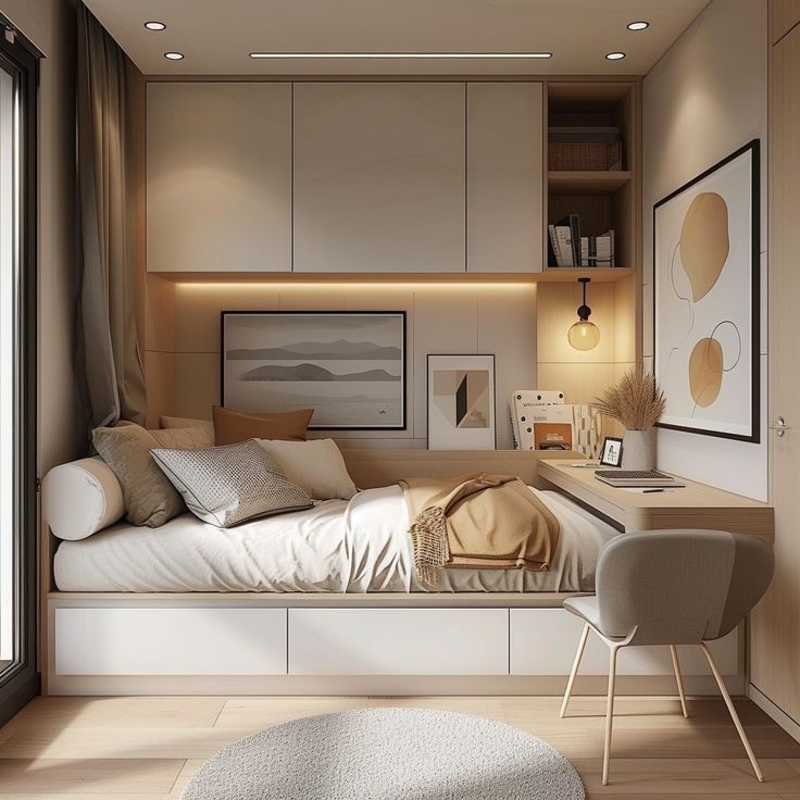 Cách bố trí phòng ngủ nhỏ, hiện đại và tối ưu công năng Bố trí phòng ngủ nhỏ