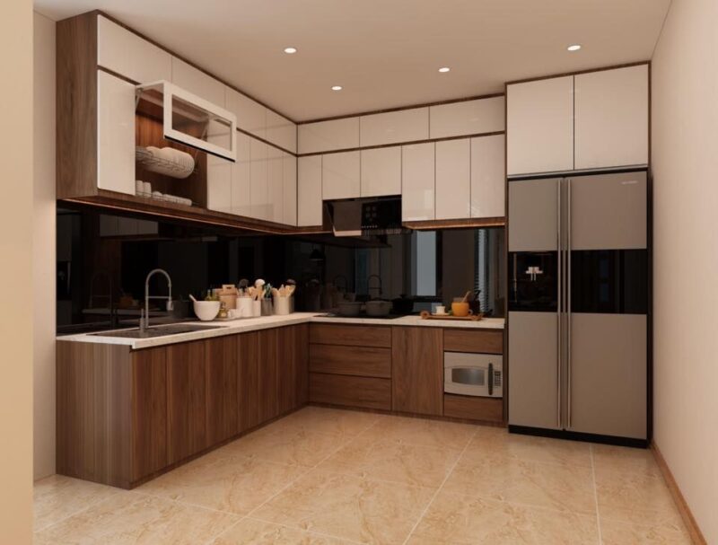 Báo giá tủ bếp gỗ sồi Nga năm 2026 tại HCM Tủ bếp gỗ sồi Nga