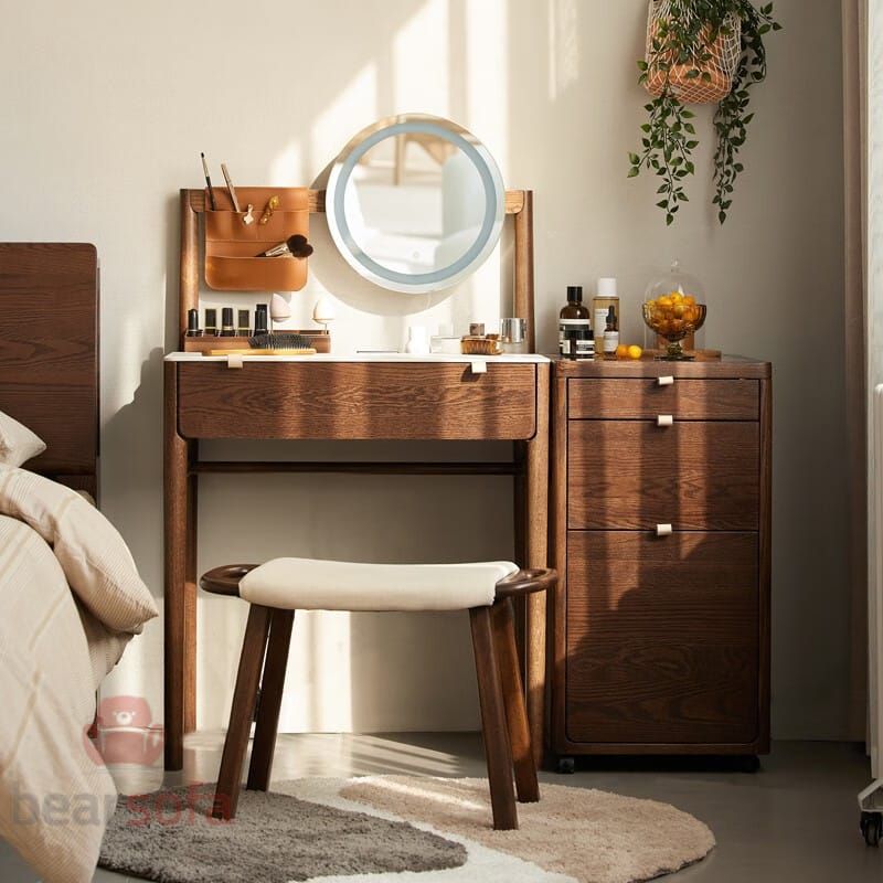 Tổng hợp các mẫu bàn trang điểm gỗ óc chó đẹp nhất Bàn trang điểm gỗ óc chó