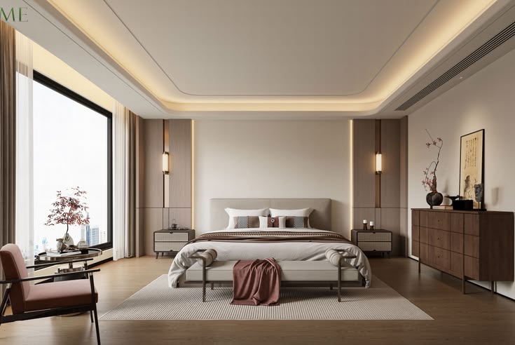 Cách bố trí phòng ngủ 25m2 hiện đại, ấn tượng và đầy đủ công năng Phòng ngủ 25m2