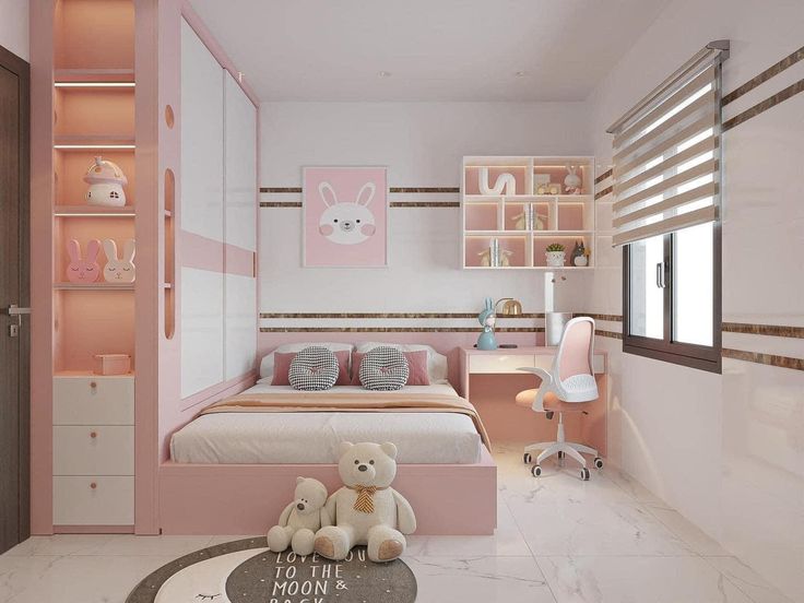 15 mẫu phòng ngủ màu hồng hot nhất hiện nay Phòng ngủ màu hồng