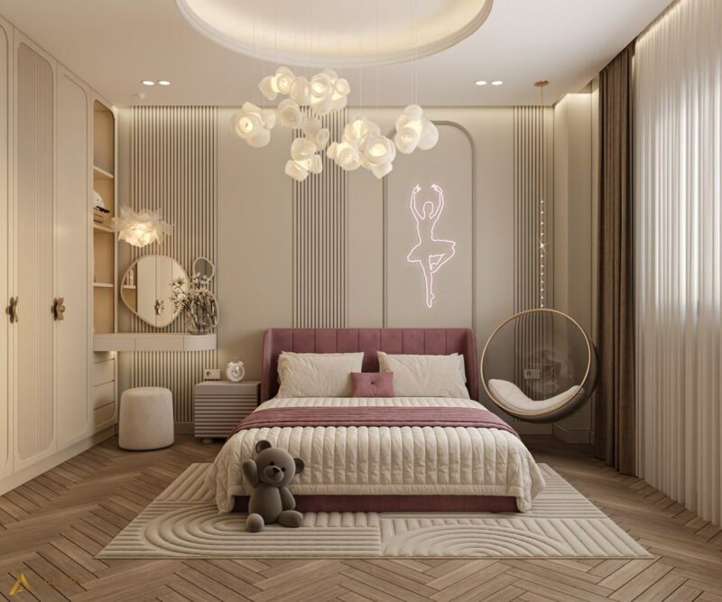 Cách thiết kế phòng ngủ cho bé gái hợp lý, đầy đủ công năng Thiết kế phòng ngủ cho bé gái