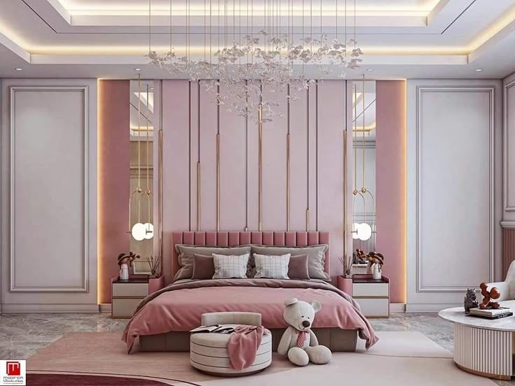 Cách trang trí phòng ngủ màu hồng đẹp, hiện đại Phòng ngủ màu hồng