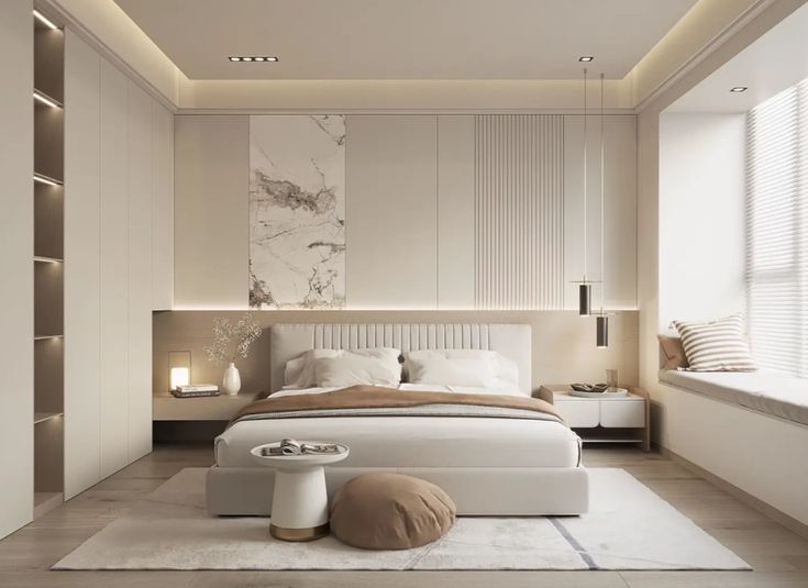 Cách bố trí phòng ngủ 12m2 hiện đại và đầy đủ công năng Phòng ngủ 12m2