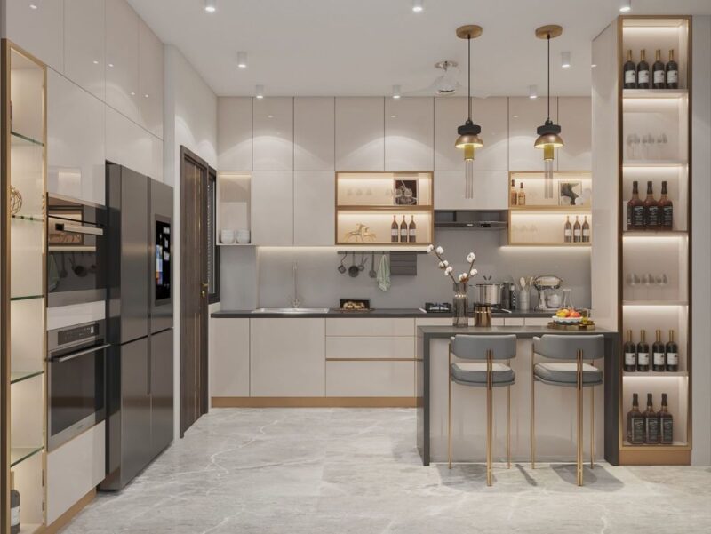 Tổng hợp các mẫu quầy bar tủ bếp đẹp, sang trọng tại Nội thất Hoàng Sơn Quầy bar nhà bếp