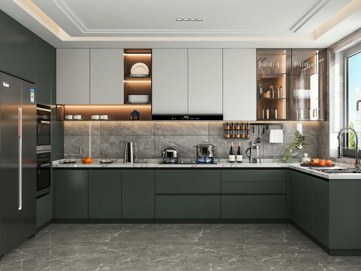 Tổng hợp các mẫu tủ bếp nhôm kính đẹp, hiện đại tại Nội thất Hoàng Sơn Tủ bếp nhôm kính nhôm