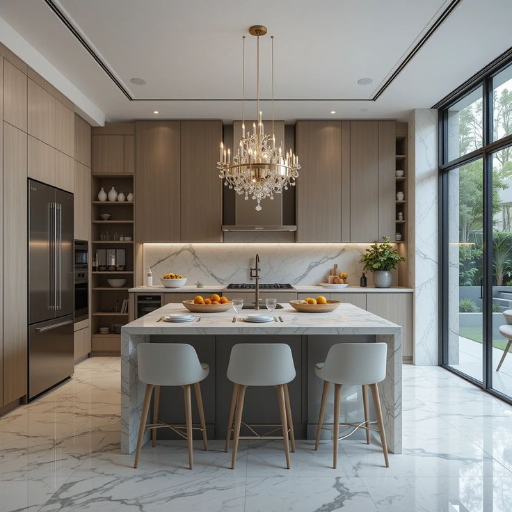 Bố trí phòng bếp hiện đại 