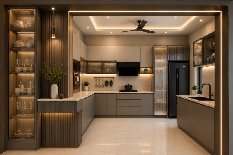 Tổng hợp các mẫu tủ bếp nhôm kính đẹp, hiện đại tại Nội thất Hoàng Sơn Tủ bếp nhôm kính
