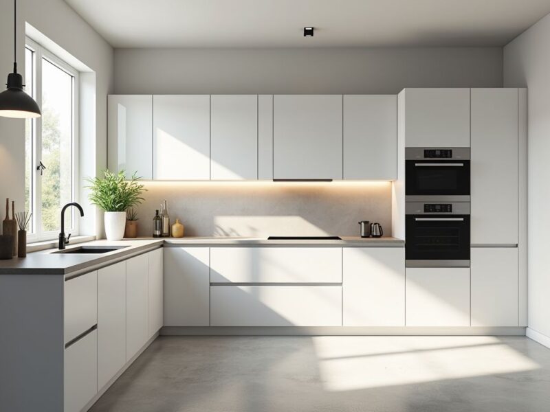 Tổng hợp các mẫu tủ bếp màu trắng đẹp tai Nội thất Hoàng Sơn Tủ bếp màu trắng