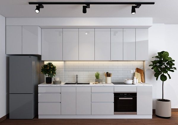 Tổng hợp các mẫu tủ bếp màu trắng đẹp tai Nội thất Hoàng Sơn Tủ bếp màu trắng