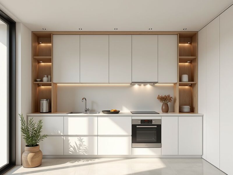 Tổng hợp các mẫu tủ bếp màu trắng đẹp tai Nội thất Hoàng Sơn Tủ bếp màu trắng