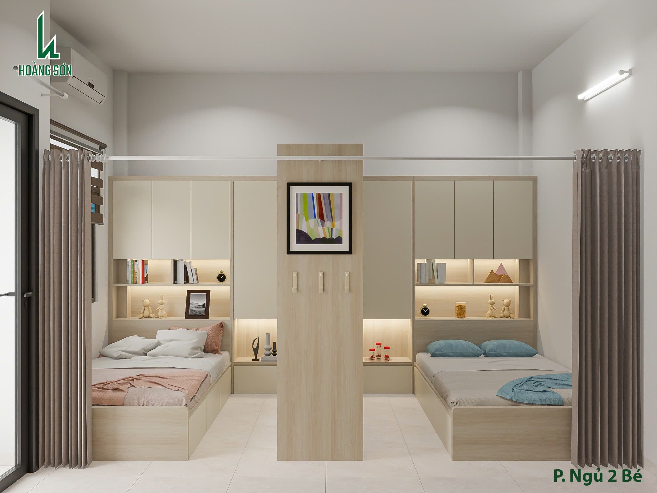 Bàn giao dự án thiết kế phòng ngủ đôi cho hai bé nhà chị Nhi - Nhà bè