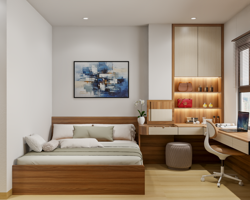 Bàn giao dự án thiết kế  phòng ngủ cho nhà chị Tuyết, Tân Bình 