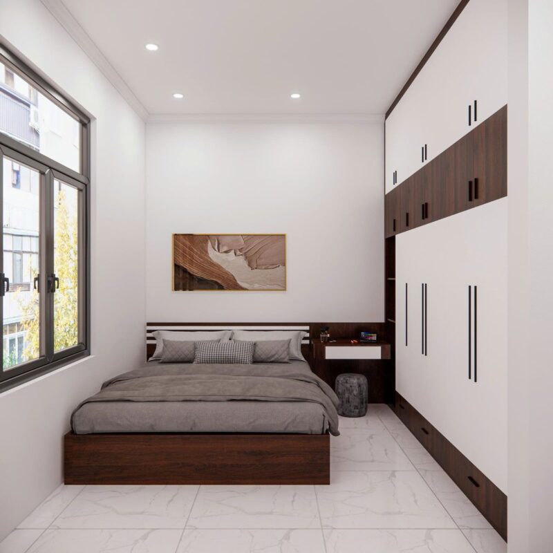 Các mẫu thiết kế nội thất phòng ngủ 9m2 công năng, hiện đại Phòng ngủ 9m2