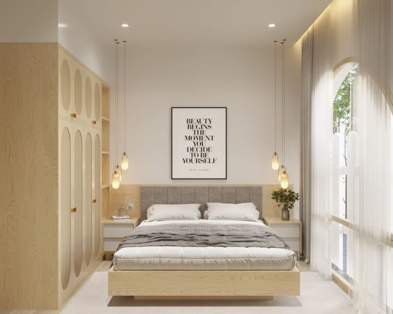 Các mẫu thiết kế nội thất phòng ngủ 9m2 công năng, hiện đại Phòng ngủ 9m2