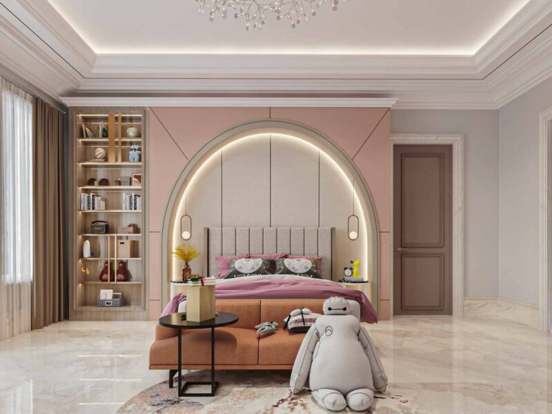 Các mẫu phòng ngủ phòng ngủ tân cổ điển cho bé gái Phòng ngủ tân cổ điển cho bé