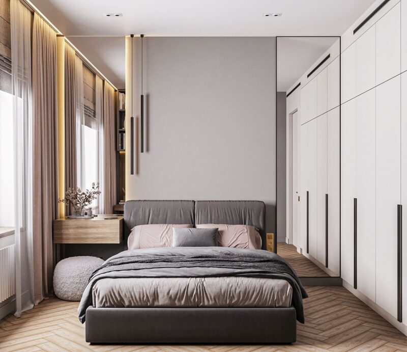 Tổng hợp các mẫu phòng ngủ vợ chồng 10m2 Phòng ngủ vợ chồng 10m2