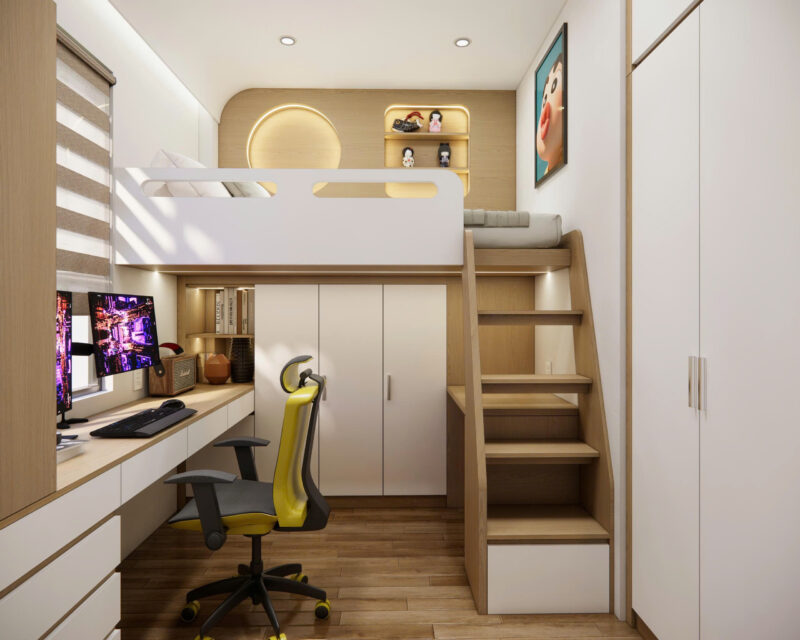 Bàn giao dự án thiết kế giường tầng cho nhà anh Đạt quận 8
