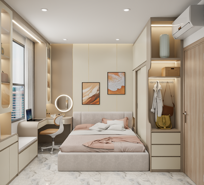 Bàn giao dự án thiết kế phòng ngủ cho nhà chị Than quận 12