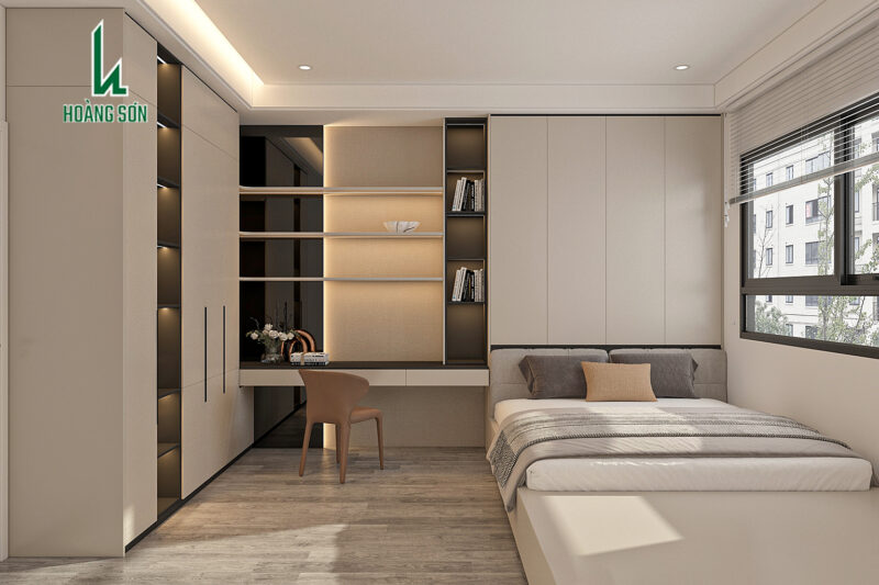 50+ mẫu nội thất phòng ngủ 3D đẹp, sang trọng tại Nội thất Hoàng Sơn Mẫu nội thất phòng ngủ 3D 8m²