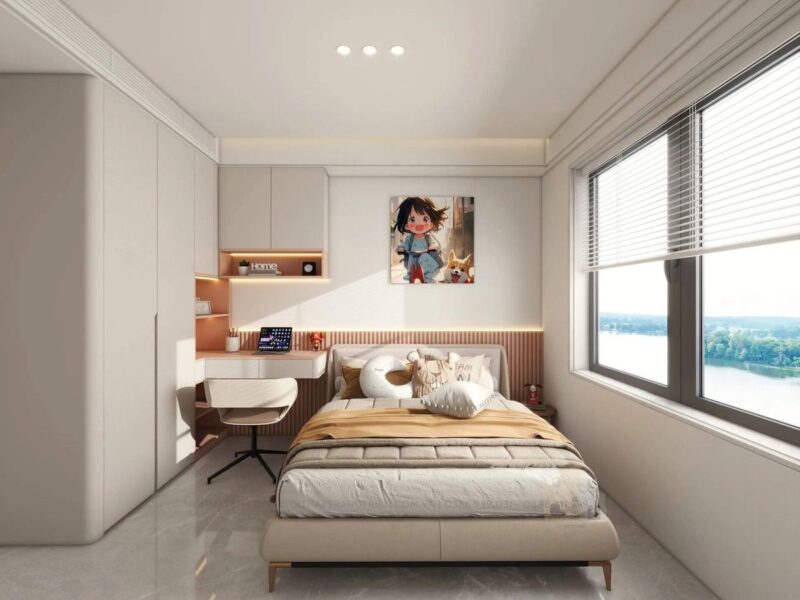 50+ mẫu nội thất phòng ngủ 3D đẹp, sang trọng tại Nội thất Hoàng Sơn Mẫu nội thất phòng ngủ 3D 8m²