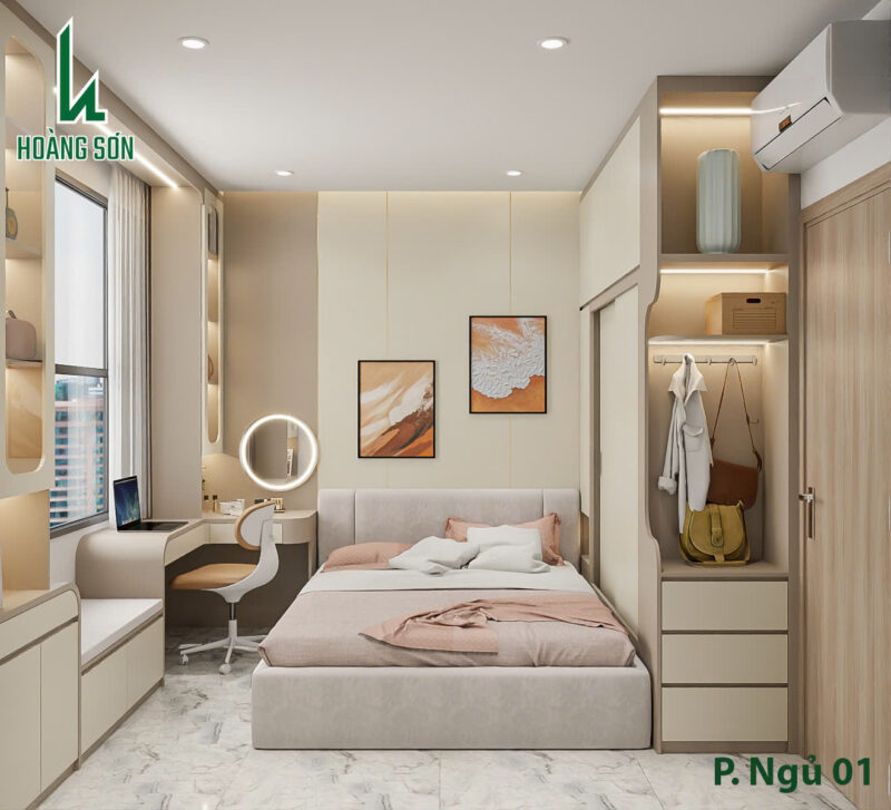 Bàn giao dự án thiết kế phòng ngủ cho nhà chị Thanh quận 12