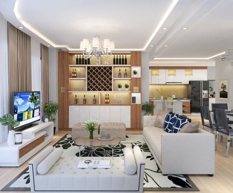 Có nên xây phòng khách thông phòng bếp không? Lưu ý phong thuỷ bạn cần biết Phòng khách thông phòng bếp