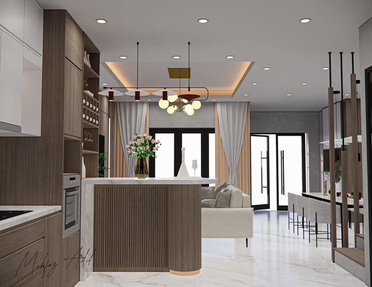 Có nên xây phòng khách thông phòng bếp không? Lưu ý phong thuỷ bạn cần biết Phòng khách thông phòng bếp