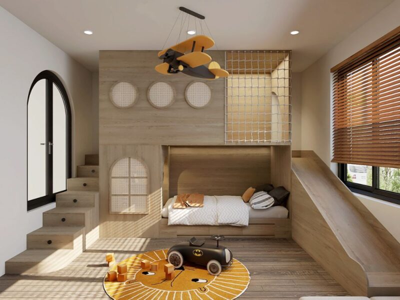 Tổng hợp các mẫu phòng ngủ giường 2 tầng đẹp, tiện nghi Phòng ngủ giường 2 tầng