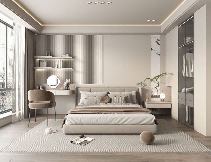 Top 30+ mẫu thiết kế phòng ngủ cho vợ chồng trẻ dẫn đầu xu hướng 2026 Phòng ngủ màu xám – trắng