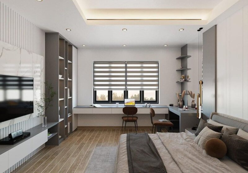 Cách trang trí phòng ngủ 20m2 tiện nghi và đầy đủ công năng Trang trí phòng ngủ 20m2