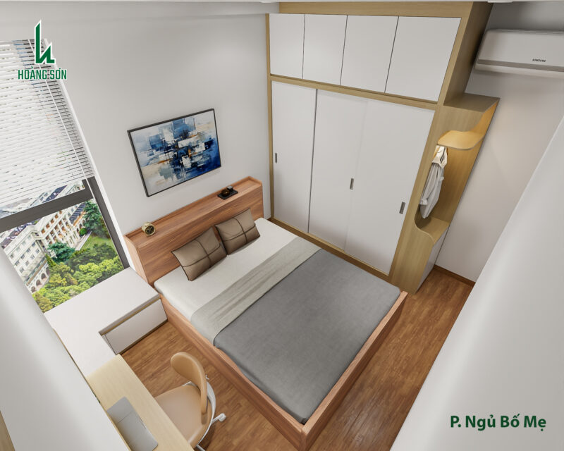 Bàn giao dự án thiết kế phòng ngủ cho nhà chị Tuyết quận 8, TP.HCM Hệ cửa sổ và rèm cửa