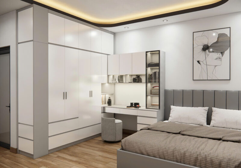 Bàn giao dự án thiết kế phòng ngủ cho chị Hana Hóc Môn, TP.HCM Hệ kệ trang trí