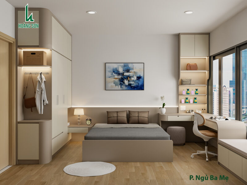 Dự án thiết kế phòng ngủ cho bố mẹ nhà anh Ngân quận 7, TP.HCM Thiết kế phòng ngủ cho ba mẹ nhà anh Ngân quận 7