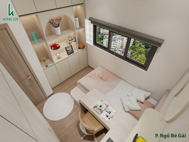 Dự án thiết kế phòng ngủ bé cho nhà chị Thuý Tân Phú, TP.HCM Tổng thể nhẹ nhàng và bền đẹp