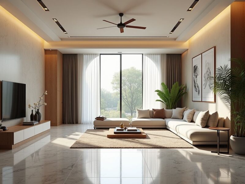Cách bố trí cây xanh trong phòng khách hợp phong thủy rước may mắn, tài lộc Bố trí cây xanh trong phòng khách