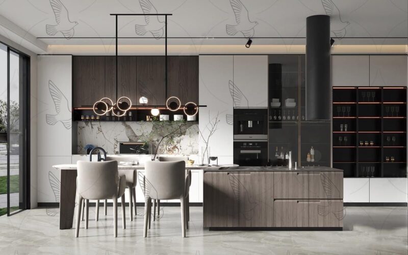 Cách bố trí đảo bếp hợp phong thuỷ rước may mắn, tài lộc Bố trí đảo bếp hợp phong thuỷ