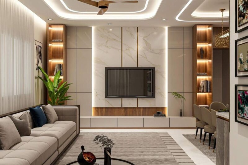Cách bố trí kệ tivi phòng khách hợp phong thủy, rước tài lộc may mắn Bố trí kệ tivi phòng khách