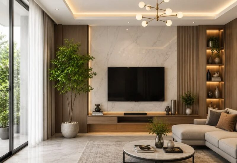 Cách bố trí kệ tivi phòng khách hợp phong thủy, rước tài lộc may mắn Bố trí kệ tivi phòng khách