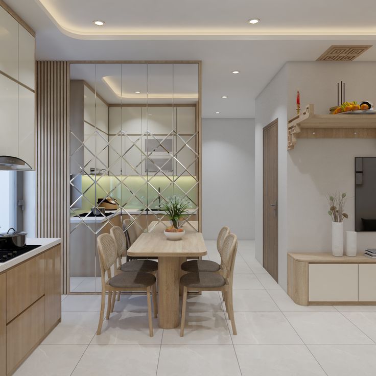 Có nên đặt gương trong phòng bếp? Những lỗi phong thuỷ cần chú ý Đặt gương trong phòng bếp